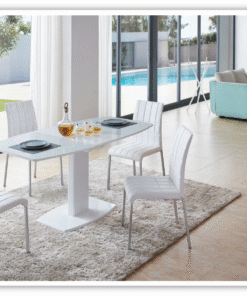 ESF Furniture Amarilla Extendable Dining Table in White