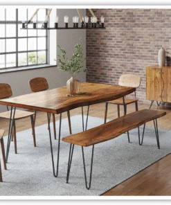 Jofran TimelessWood Edge 79" Modern Dining Table in Brown