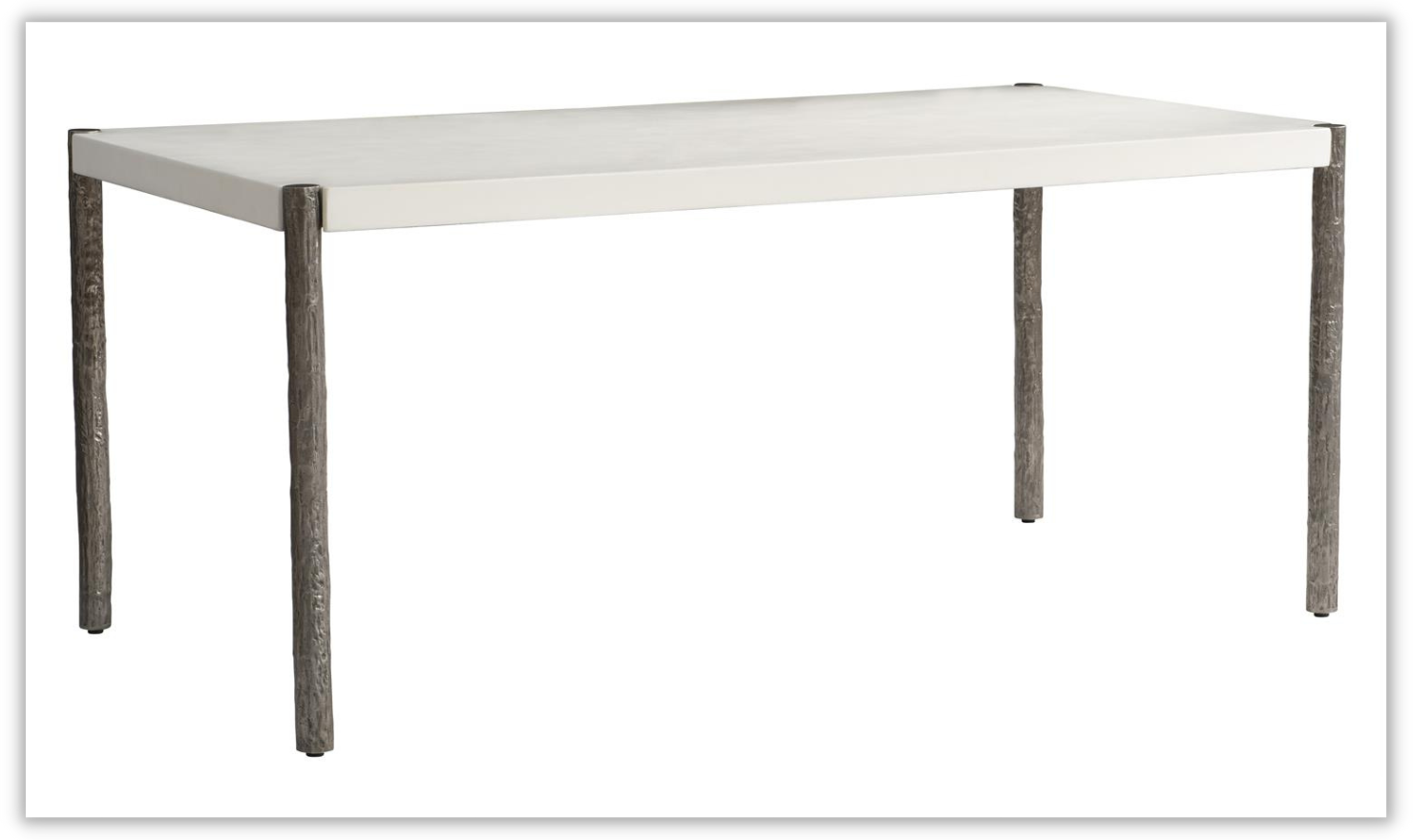 Santorini White Outdoor Dining Table in Quarry Finish