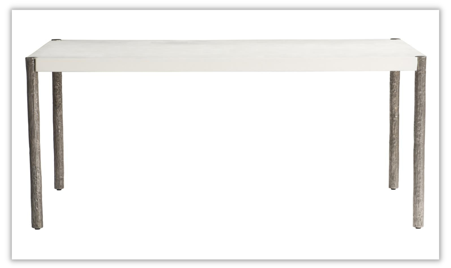 Santorini White Outdoor Dining Table in Quarry Finish - Image 5