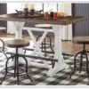 Valebeck Counter Height Wooden Dining Table in Brown