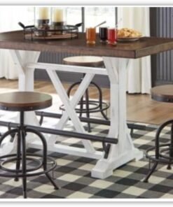 Valebeck Counter Height Wooden Dining Table in Brown